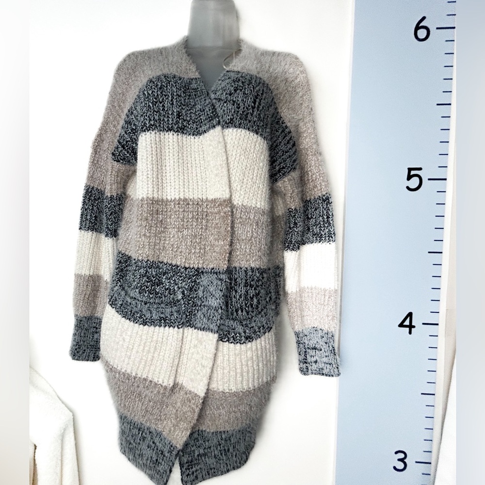 Dreamers by Debut Colorblock Neutral‎ Colors Open Cardigan Sweater Small NWT